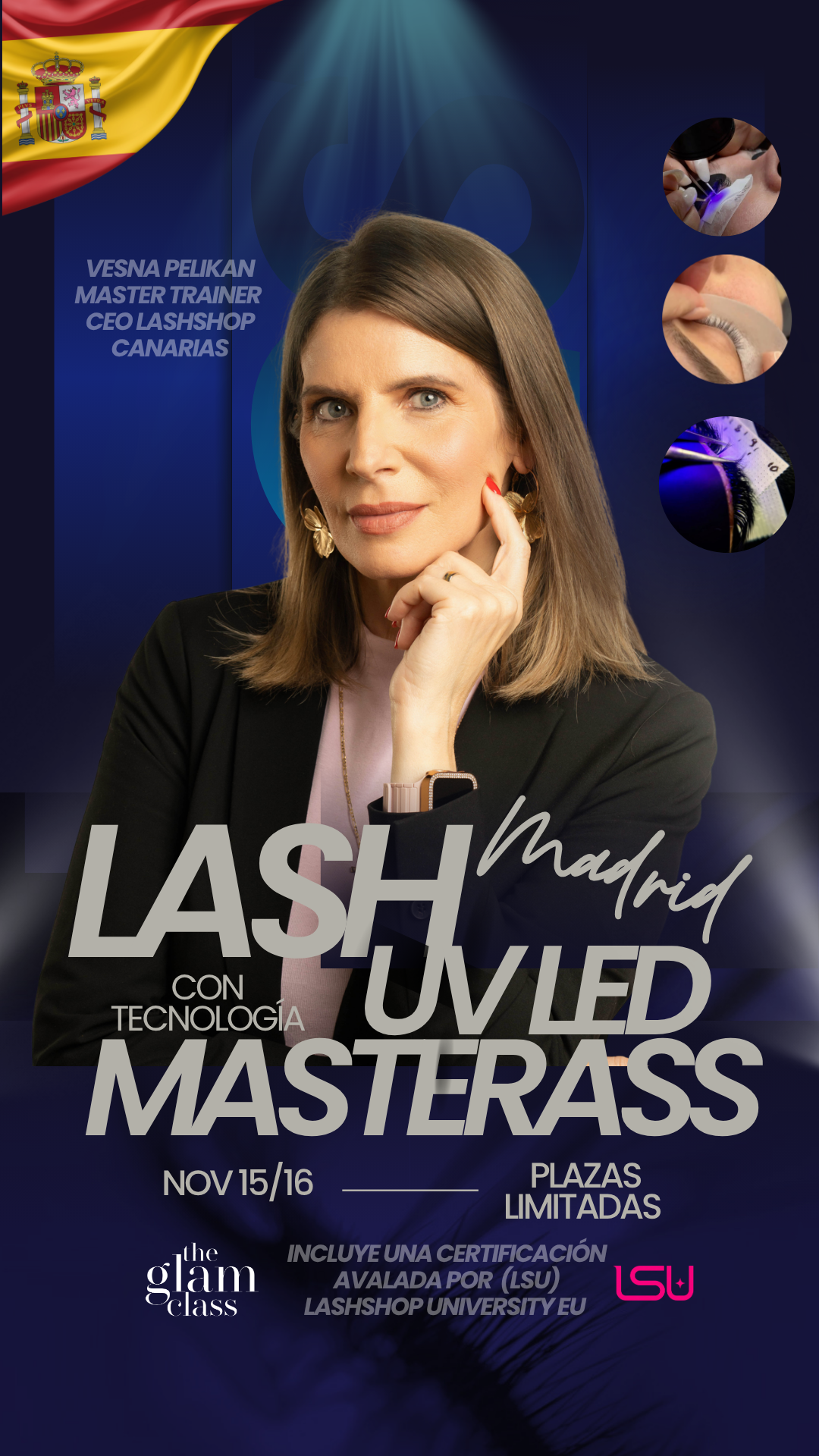Póster UV LED Masterclass Madrid con Vesna Pelikan